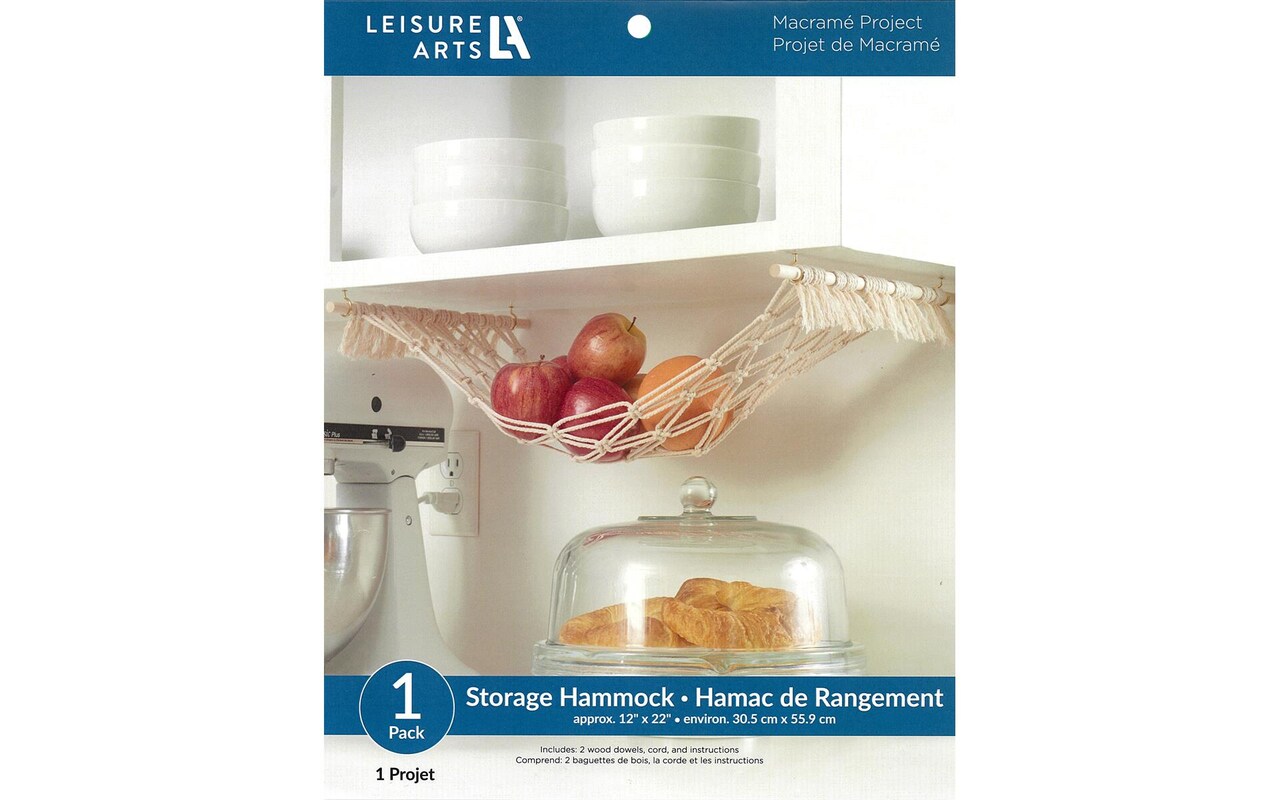 Leisure Arts Macrame Kit Storage Hammock, Macrame Kits for Adults Beginners, Macrame Plant Hanger Kit, Macrame Beginners Kit, Macrame Kit, Diy Macrame Kit, Macrame Kit Beginner